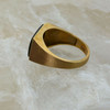 14K Yellow Gold and Black Onyx Ring New Old Stock Size 9.75 Circa 1970