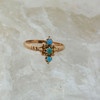 Victorian 14K Rose/Yellow Gold and Turquoise Ring Size 7.5 Circa 1880