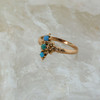 Victorian 14K Rose/Yellow Gold and Turquoise Ring Size 7.5 Circa 1880