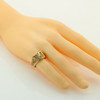 Brutalist 14K Yellow Gold Diamond Pinky Ring New Old Stock Size 9.25 Circa 1970