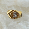 14K Yellow Gold and Diamond S Monogrammed Ring Size 10.25 Circa 1970