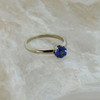 14K White Gold and Tanzanite Solitaire Ring Size 6.5 Circa 1980