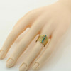 Modernist 18K Yellow Gold and Turquoise Ring Size 5.75