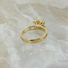 14K Yellow Gold Opal and Diamond Ring Size 6+ Circa 1970