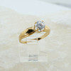 10K Yellow Gold Solitaire Cubic Zirconia Engagement Ring Size 6.5