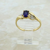10K Yellow Gold Purple Stone and Diamond Ring Size 7