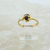 14K Yellow Gold Sapphire and Diamond Ring Pear Shaped Size 5