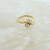 14K Yellow Gold Pearl Ring 2 Small 3.2 mm Pearls Size 3.75