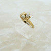 14K Yellow Gold Pearl Ring 2 Small 3.2 mm Pearls Size 3.75