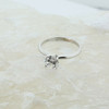 14K White Gold Solitaire Cubic Zirconia Engagement Ring Size 6.5
