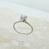 14K White Gold Solitaire Cubic Zirconia Engagement Ring Size 6.5