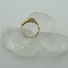 14K Yellow Gold Claddagh Ring Blue Topaz Heart, Ring size 6.5