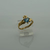 14K Yellow Gold Claddagh Ring Blue Topaz Heart, Ring size 6.5