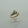 14K Yellow Gold Claddagh Ring Blue Topaz Heart, Ring size 6.5