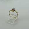 14K Yellow Gold Claddagh Ring Blue Topaz Heart, Ring size 6.5