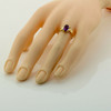 10K Yellow Gold Amethyst and Diamond Ring Size 7