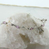 10K White Gold Pink Sapphire and Diamond Illusion Bracelet 7 inch