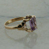 10K White Gold Emerald Cut Amethyst Ring Size 6.25