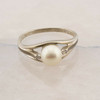 10K Yellow and White Gold Pearl and Diamond Ring Size 7