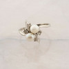 10K White Gold Two Pearl Bypass Ring Size 6.5