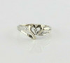 10K White Gold Diamond Heart Ring Size 7 Circa 1980