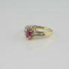 10K Yellow Gold 1 ct tw Ruby and Diamond Halo Ring Size 7 Circa 1970