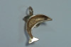 14K Yellow Gold Dolphin Charm Pendant