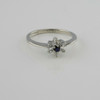 10K White Gold Sapphire and Diamond Rosette Size 5.75 Circa 1950