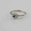 10K White Gold Sapphire and Diamond Rosette Size 5.75 Circa 1950
