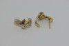 10K White & Yellow Gold Diamond Ear Studs "Bow" Design, Approximately 40 Stones