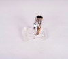 10K White Gold Sapphire and Diamond Chip Ring , size 6.75