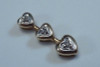 10K Yellow Gold 3 Heart Shaped Pendant with Diamond Chips