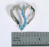 10K White Gold Heart Shaped Pendant with Blue Topaz Swirl