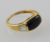 10K Yellow Gold Black Onyx and Mother of Pearl Ring,  Ring Size 7.25