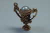 14K Yellow Gold "Trophy/Loving Cup" Pendant/Charm with Pearl & Rubies