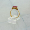 10K Yellow Gold and Red Stone Ring Size 5.75