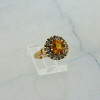 10K Yellow Gold Citrine and Cubic Zirconia Ring Size 5.75 Circa 1950