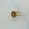 10K Yellow Gold Citrine and Cubic Zirconia Ring Size 5.75 Circa 1950