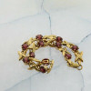 10K Yellow Gold and 5 ct tw Rhodolite Garnet Bracelet 7.25 Inch Long Circa 1970