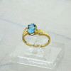 10K Yellow Gold Blue Topaz Diamond Accent Ring size 7