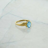 10K Yellow Gold Blue Topaz Diamond Accent Ring size 7