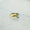 10K Yellow Gold Blue Topaz Diamond Accent Ring size 7