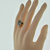 10K Yellow Gold Aqua Blue Topaz and Sapphire Ring Size 6.5 Circa 1990