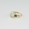 10K Yellow Gold Aqua Blue Topaz and Sapphire Ring Size 6.5 Circa 1990