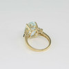 10K Yellow Gold Aqua Blue Topaz and Sapphire Ring Size 6.5 Circa 1990