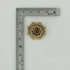 10K Yellow Gold Garnet Victorian Pin Hand Engraved Decoration Circa 1890