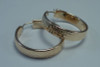 10K Yellow Gold Flat Hoop Earrings 1-1/16" Diameter