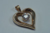 10K Yellow Gold Heart Shaped Pendant with Cubic Zirconia