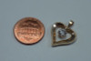 10K Yellow Gold Heart Shaped Pendant with Cubic Zirconia