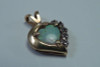 10K Yellow Gold Heart Shaped Opal Pendant with Diamond Chips